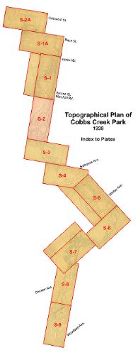Index, Topographical Plan of Cobbs Creek Park