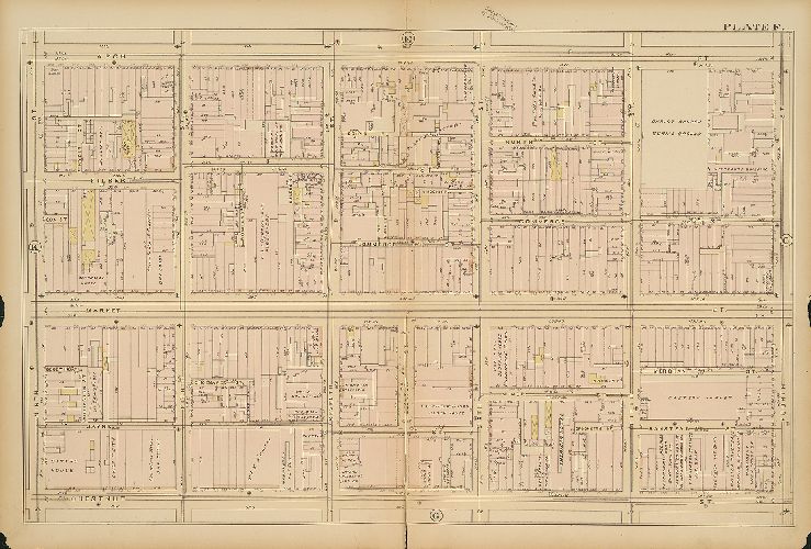 Plate F, Atlas of the City of Philadelphia, 1885