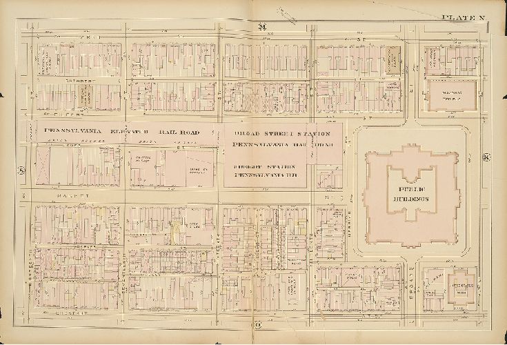 Plate N, Atlas of the City of Philadelphia, 1885