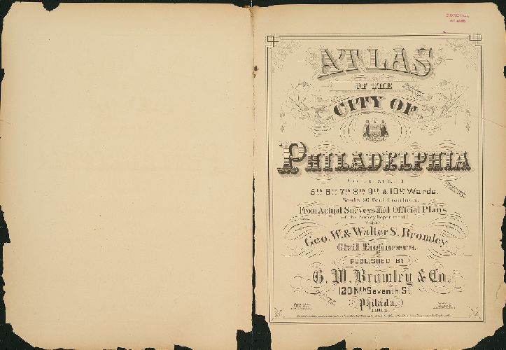 Title Page, Atlas of the City of Philadelphia, 1885