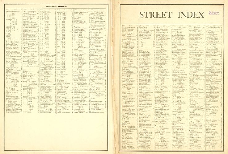 Street Index 1, Atlas of the City of Philadelphia