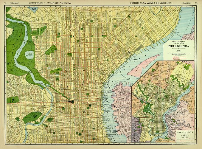Philadelphia, Rand McNally Standard Map of Philadelphia
