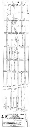 Plan, Plan of the revision of lines and grades of streets on a portion of City Plan No. 119 crossing or adjacent to the Phila. Germantown and Norristown R.R. between Poplar St. and Montgomery St. [Ordinance Oct. 13, 1906, related to grade crossing abolishment; confirmed May 13, 1907.], 1907