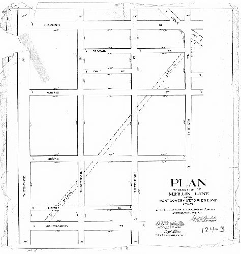 Plan, Plan of vacation of Mifflin Lane from Montgomery St. to Ridge Ave., 32[nd] Ward [Ordinance Dec. 21, 1892; confirmed April 29, 1893], 1893