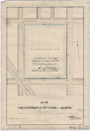 Plan, Plan of the Stephen E. Fotterall Square, Twenty-eighth Ward, Philadelphia. [Ordinance March 10, 1892; confirmed Oct. 17, 1892], 1892
