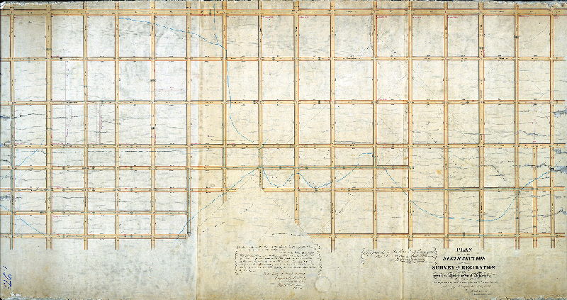 Plan (alternate image), Plan of the Sixth Section of the survey and regulation of the Twenty-first Ward of the City of Philadelphia. [Ordinance Aug. 15, 1855; approved April 11, 1859; confirmed by Court June 20, 1859], 1859