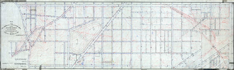 Plan, Plan of the revision of lines and grades upon the Seventh Section and a portion of the Eleventh Section of the Twenty-eighth Ward. [Ordinance Feb. 25, 1884; confirmed Feb. 1, 1886 and March 21, 1887], 1886