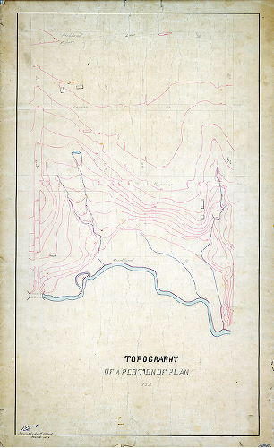 Plan (alternate image), Topography on a portion of Plan 132, 1889