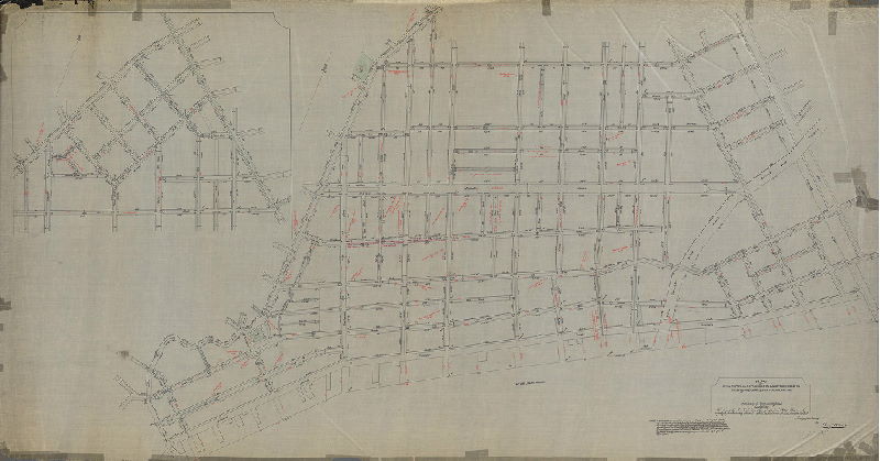 Plan, Plan of the Survey and regulation of the Eastern Section of the Kensington District of the Northern Liberties. Approved by the Board of Commissioners March 26th, 1849. Confirmed by an Act of Assembly passed April 5th, 1849. The same Act requires the confirmation of Franklin Avenue to Richmond St. in the District of Richmond. Arranged and revised by Benjn. Moore., 1849