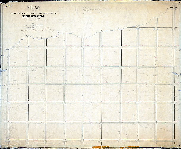 Plan (alternate image), Plan of the Second Section of a survey and regulation of Kingsessing. [Act of Assembly May 4, 1857; survey returned 1857; approved by Board of Surveyors Oct. 17, 1870], 1857
