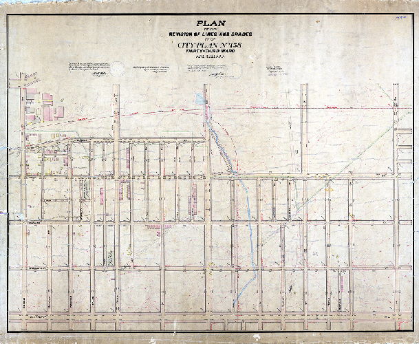 Plan, Plan of the revision of lines and grades upon City Plan No. 158, Thirty-Third Ward Philadelphia [Ordinances 1893 and 1895; confirmed 1896], 1895