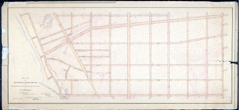Plan, Plan of the grade regulations and revision of street lines on the Second Division of the Twenty-first now Twenty-eighth Ward of the City of Philadelphia [Resolutions Oct. 1, 1870 and June 24, 1871; confirmed July 19, 1875. Copy made in 1900], 1875