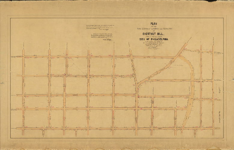 Plan, Plan of the Third Section of the survey and regulation of Chestnut Hill, Twenty-second Ward, Philadelphia. [Copy of original plan made ca. 1900.], 1860