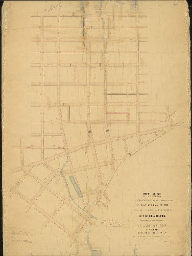 Plan, Plan of revision of lines and grades of that portion of the Twenty-seventh Ward of the City of Philadelphia embraced in the limits of Plan No. 166 on file in the Department of Surveys [Ordinance Dec. 31, 1875; confirmed Feb. 4, 1878], 1878