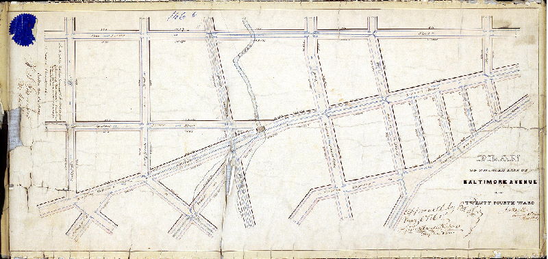 Plan, Plan of changed line of Baltimore Avenue in the Twenty-fourth Ward, 1861