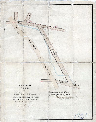 Plan, Revised plan of Peale [Belfield] Street. [Resolution April 19, 1875; confirmed May 3, 1875], 1875