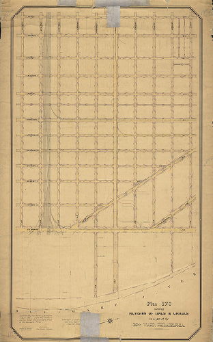 Plan, Plan 179. Showing revisions of lines and grades in a part of the 39th Ward, Philadelphia. [Ordinance Dec. 28, 1895; confirmed May 16, 1902], 1902