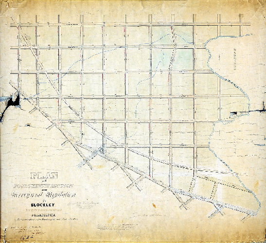 Plan (alternate image), Plan of the Fourteenth Section of the survey and regulation of Blockley, Twenty-fourth Ward Philadelphia. [Resolution Nov. 1858; approved by Board of Surveyors Dec. 19, 1870] , 1870