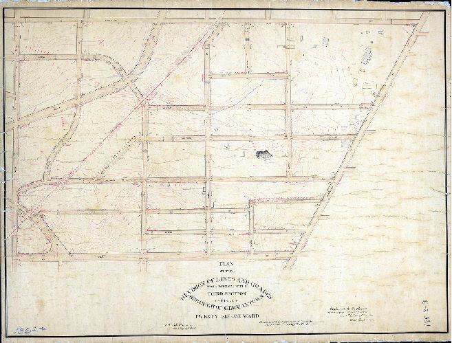 Plan (alternate image), Plan of the revision of lines and grades upon a portion of the Third Section of the late Borough of Germantown, Twenty-second Ward. [Ordinance Jan. 19, 1885; confirmed April 19, 1886], 1886
