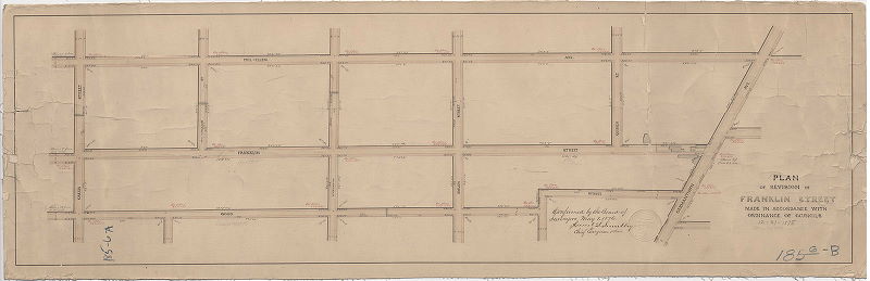 Plan, Plan of the revision of Franklin [now Hortter] Street [Ordinance Dec. 31, 1875; confirmed May 1, 1876], 1876