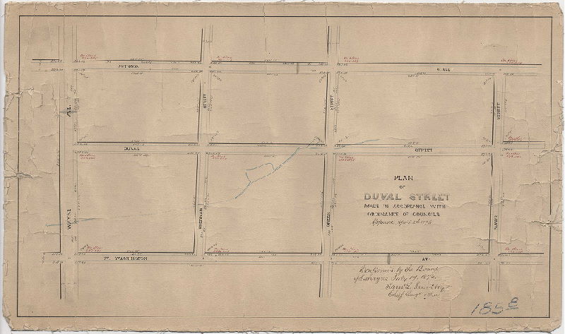 Plan, Plan of Duval Street [Ordinance April 5, 1876; confirmed July 17, 1876], 1876