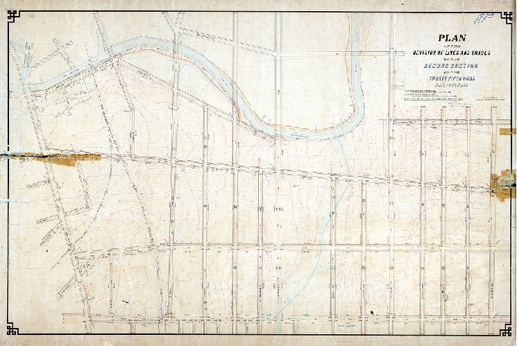 Plan, Plan of the revision of lines and grades on the Second Section of the Twenty-fifth Ward Philadelphia [Ordinances June 23, 1884 and Feb. 26, 1887; confirmed March 17, 1890] , 1890