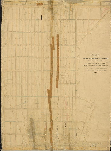 Plan, Plan of the adjustment of grades in part of the First Section of the Nineteenth Ward, agreeably to resolutions of Councils passed the twenty-eighth day of April and the twenty-ninth day of October A.D. 1860. , 1860 ca.