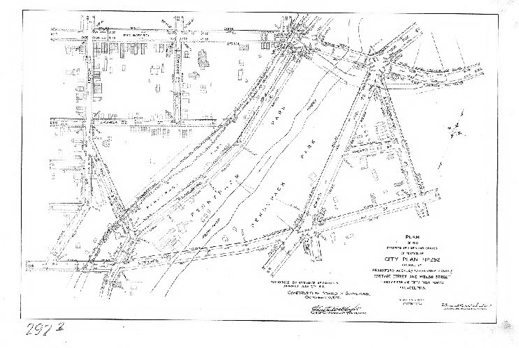 Plan, Plan of the revision of lines and grades of portion of City Plan No. 292 bounded by Frankford Avenue, Ashburner Street, Cottage Street and Welsh Street, Thirty-fifth and Forty-first Wards, Philadelphia [Ordinance July 7, 1914; confirmed Oct. 16, 1916, 1916