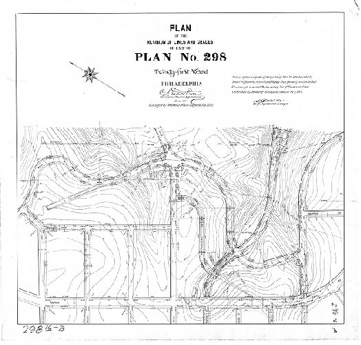 Plan, Plan of the revision of lines and grades of part of Plan No. 298, Twenty-first Ward, Philadelphia [Ordinance Feb. 15, 1911; survey returned June 1911; confirmed March 18, 1912], 1911