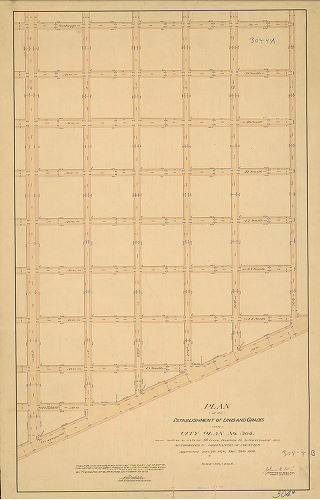 Plan, Plan of the establishment of lines and grades on City Plan No. 304 from 20th St. to 25th St. and from Hastings St. to Government Ave. [Ordinances Jan. 7, 1878 and Dec. 28,1895; confirmed Oct. 19, 1903], 1903