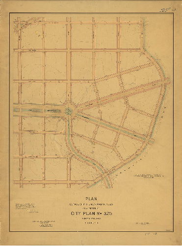 Plan, Plan establishing lines and grades on a portion of City Plan No. 325, Thirty-fifth Ward, Philadelphia [Ordinance July 20, 1907; survey returned May 21, 1909; confirmed July 19, 1909] , 1909