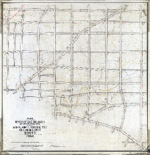 Plan, Plan of the revision of lines and grades on City Plan No. 329….Twenty-third and Thirty-fifth Wards Philadelphia [Ordinances 1891, 1892 and two in 1900; survey returned April 6, 1901; confirmed June 3, 1901], 1901