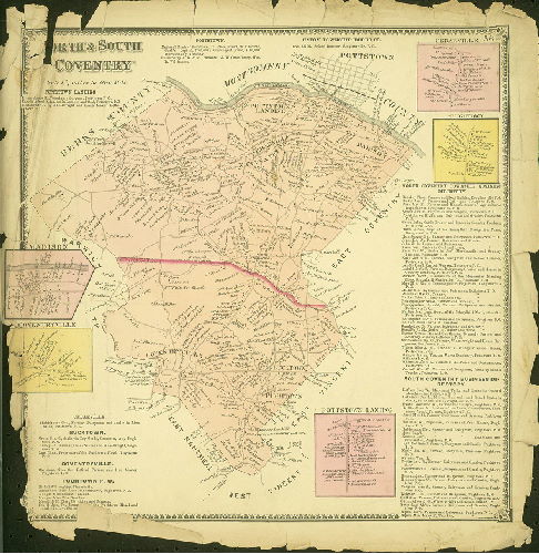 Plate 56: North and South Coventry, Atlas of Chester County, Pennsylvania, 1873