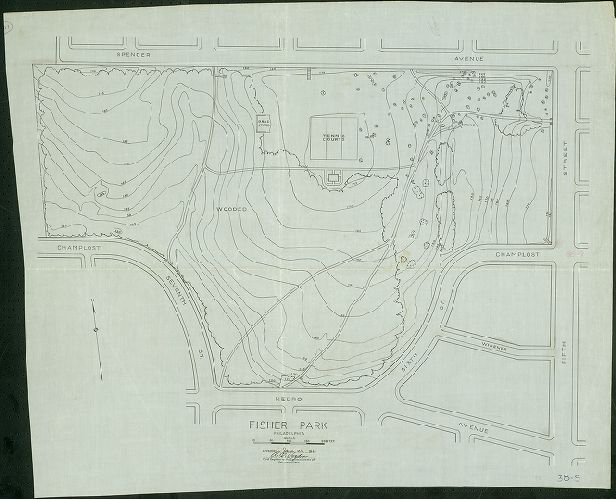 Topographical Plan of Fisher Park, 1948