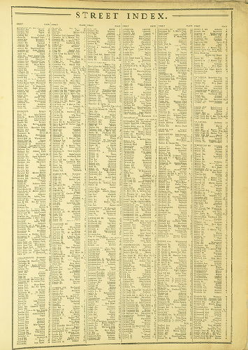 Street Index, Atlas of the Properties on Main Line Pennsylvania Railroad from Overbook to Paoli, 1926