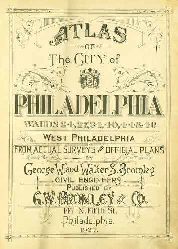 Title Page, Atlas of the City of Philadelphia (West Philadelphia), 1927