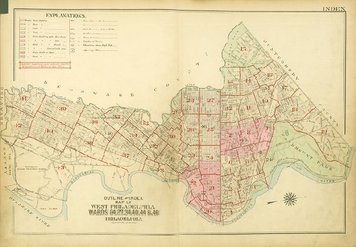 Map Index, Atlas of the City of Philadelphia (West Philadelphia), 1927