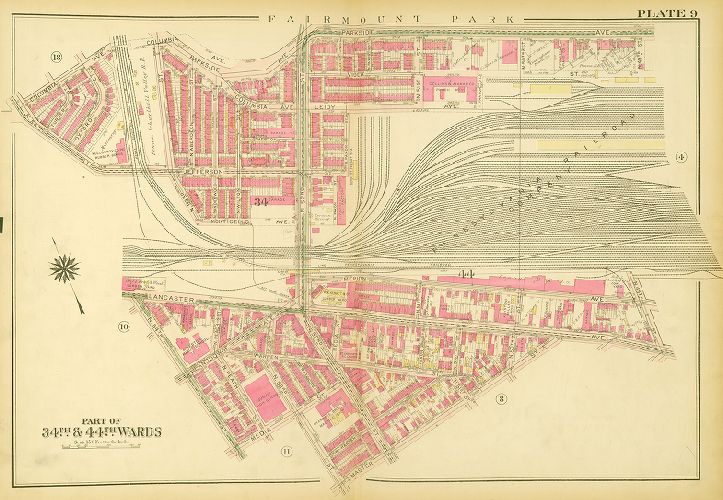 Plate 9, Atlas of the City of Philadelphia (West Philadelphia), 1927