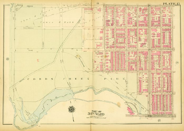 Plate 13, Atlas of the City of Philadelphia (West Philadelphia), 1927