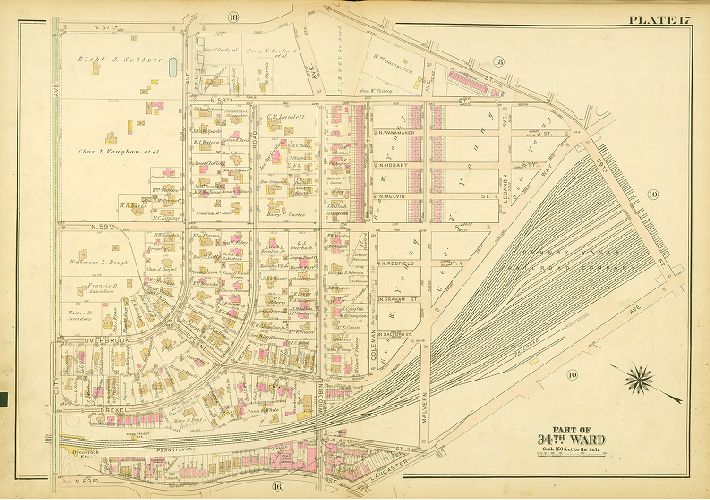 Plate 17, Atlas of the City of Philadelphia (West Philadelphia), 1927