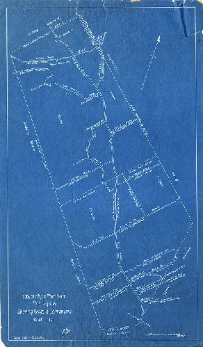 Plan, Copy of map in Road Docket, Philadelphia, showing roads in Germantown about 1751. (Reverse: 1968 Thrill Show poster) , 1751