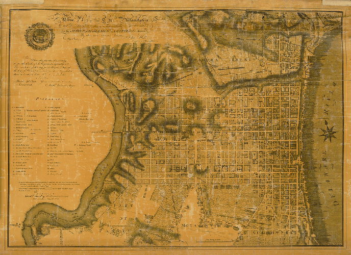 Plan, This plan of the city of Philadelphia and its environs (shewing the improved parts) is dedicated to the Mayor, Aldermen and Citizens thereof by their most obedient servant, John Hills, Surveyor and Draughtsman. May 30th, 1796. , 1796