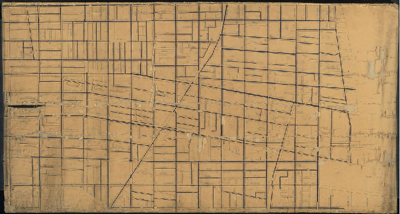 Plan, [No title. Philadelphia Water Department water pipe plan], 1870 ca.