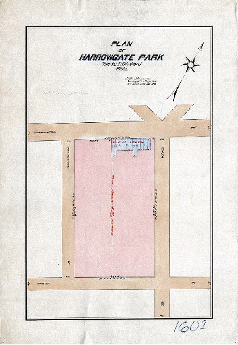Plan, Plan of Harrowgate Park, 25th Ward, Phila. [Survey returned Nov. 28, 1893; ordinance March 28, 1894] [From City Plan 160, also numbered 160-9], 1893