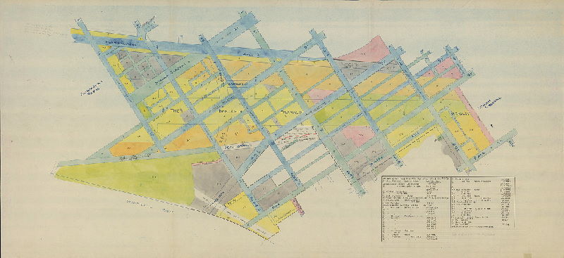 Plan, Plan of proposed Park Boulevard (authorized by ordinance, approved April 12th, 1892) showing properties affected, 1893