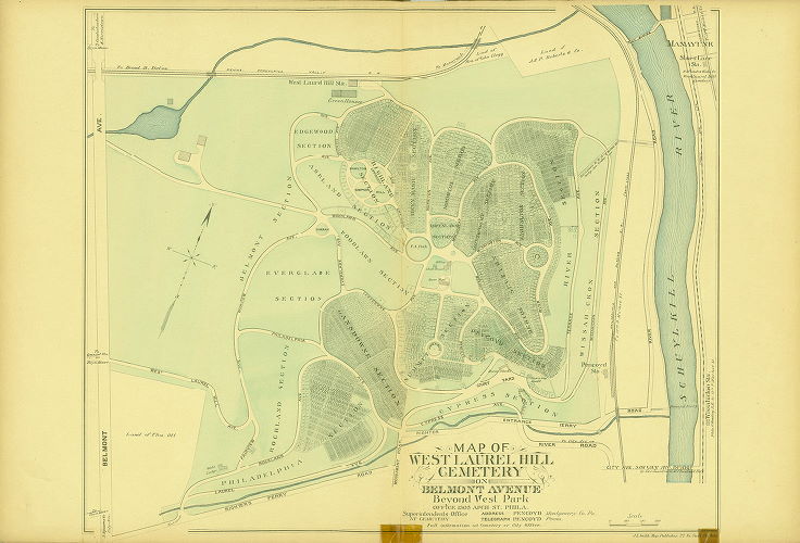 West Laurel Hill, Atlas of Properties Along the Pennsylvania R.R. from Overbrook to Malvern Station, 1900
