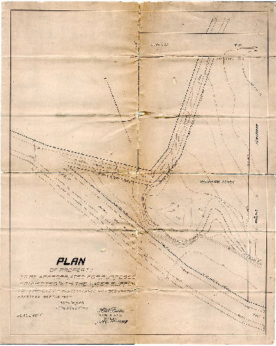 Plan, Plan of property to be appropriated for purposes connected with the water supply of the City , in accordance with ordinance approved Sept. 19, 1894. 38th Ward, Philadelphia. [Survey returned Dec. 18, 1899. No. 722 on reverse may refer to Survey District filing system], 1899