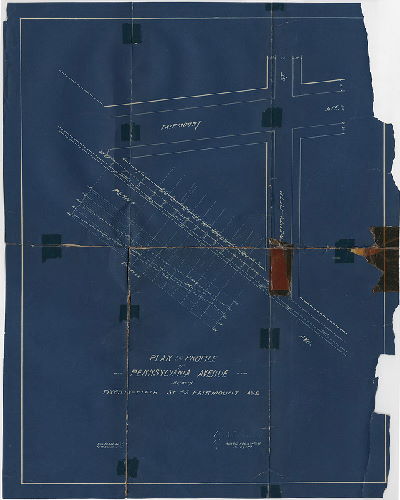Plan, Plan and profile of Pennsylvania Avenue between Twenty-fifth St. and Fairmount Ave. [Survey returned Jan. 27, 1893], 1893