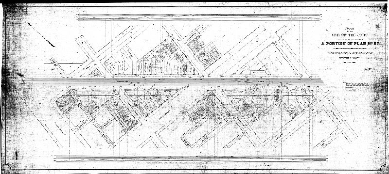 Plan, Plan for the use of the Jury in the matter of the revision of a portion of Plan No. 67 made necessary by the construction of the Pennsylvania Ave. Subway. Fifteenth Ward, Philadelphia, 1895