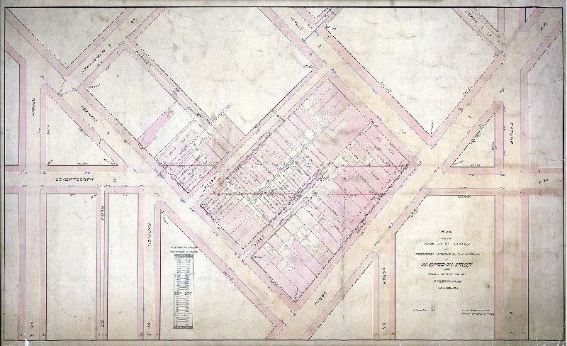 Plan (alternate image), Plan made for Committee of Councils of properties affected by the opening of Seventeenth Street from Francis St. to Ridge Ave., Fifteenth Ward, Philadelphia., 1902